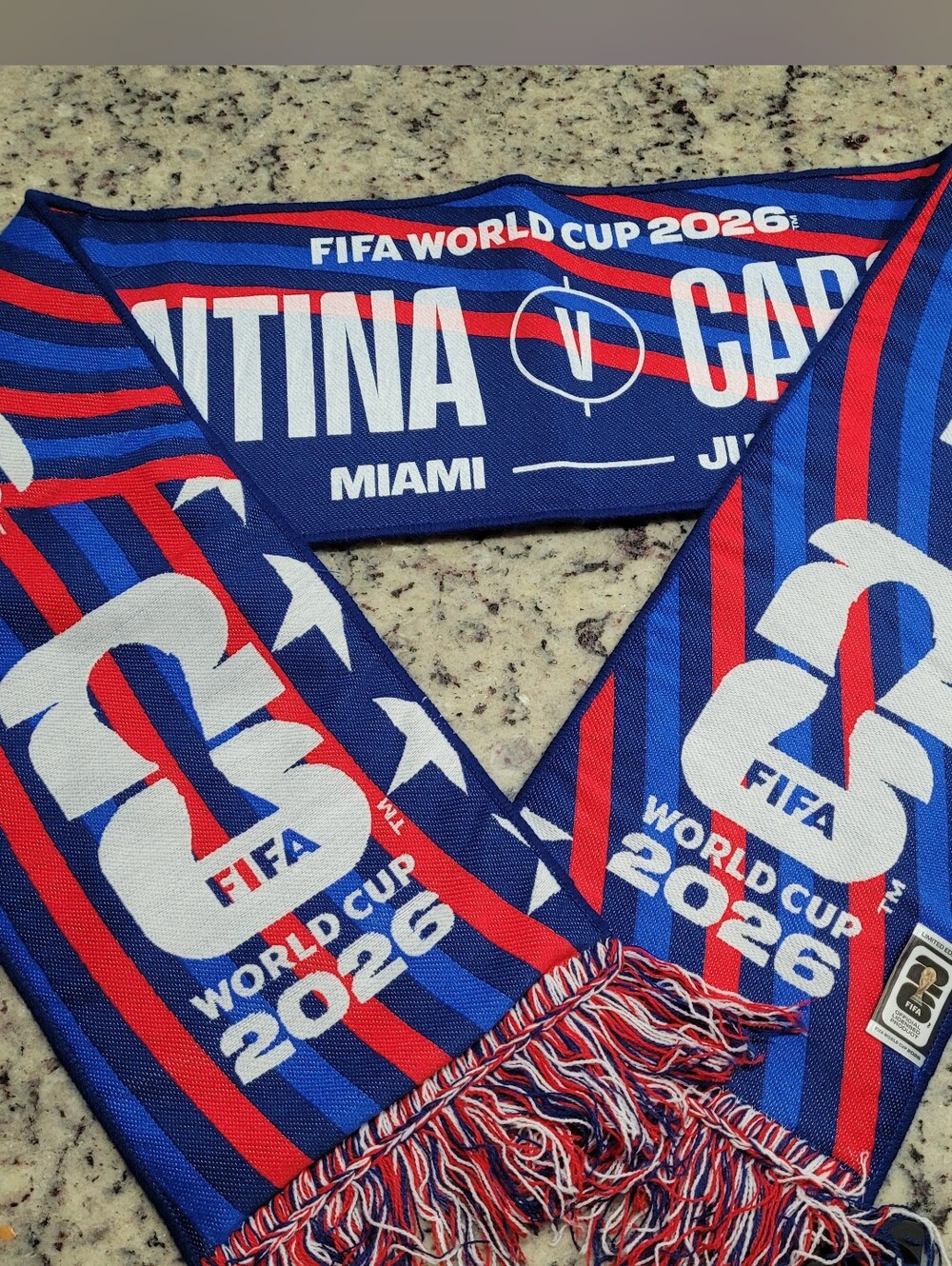 Argentina Vs Cabo Verde Scarf FIFA World Cup 2026 Miami Limited Edition - Picture 5 of 9